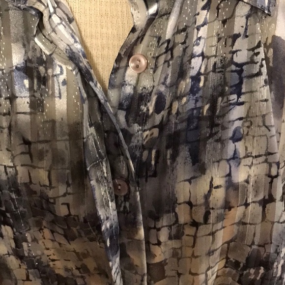 Alfred Dunner shimmering squares dressy blouse - Picture 5 of 6